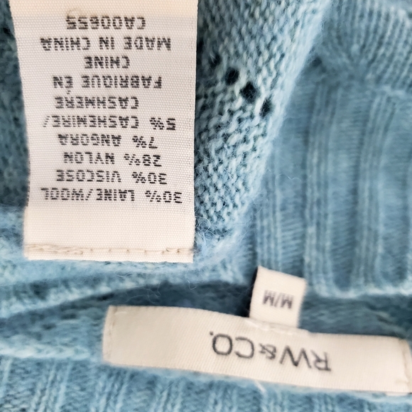 RW&CO Cashmere wool blend Pindot Sweater Small - Picture 10 of 10